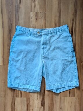 Peter Millar Men's Light Blue Cotton Chino Shorts - 34 Waist 9" Inseam